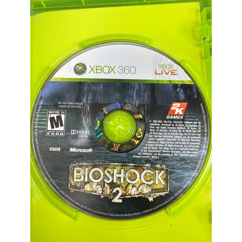 BioShock 2 Xbox 360 Game 2K Games NTSC With Manual Complete CIB 39553-3